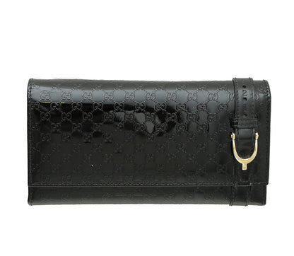 Gucci Black Nice Microguccissima Long Wallet