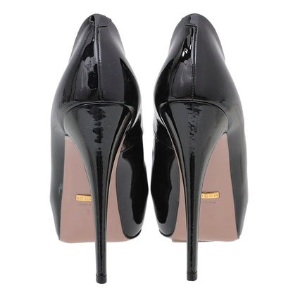 Gucci Black Round Toe Platform Pumps 36