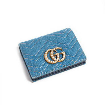 Gucci GG Marmont Denim Wallet