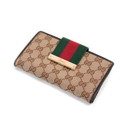 Gucci Web GG Continental Wallet