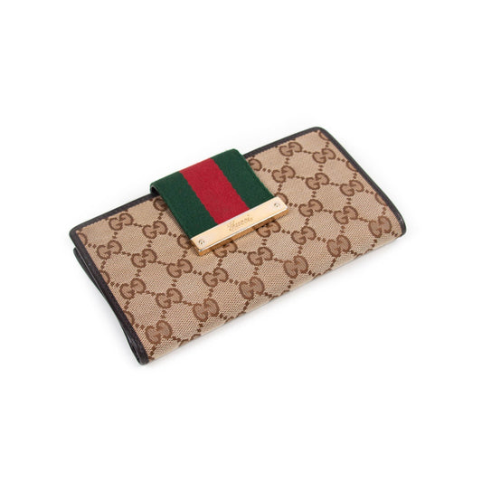 Gucci Web GG Continental Wallet