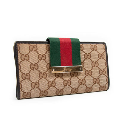 Gucci Web GG Continental Wallet