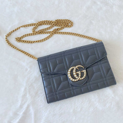 Gucci GG Marmont Matelassé Wallet On Chain