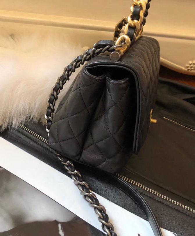 Chanel Small Flap Bag With Top Handle Black