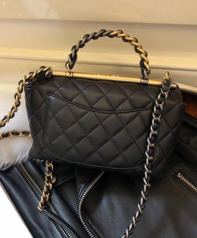 Chanel Small Flap Bag With Top Handle Black