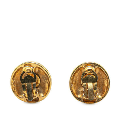 Chanel Gold Plated Coco Mark Round Earrings