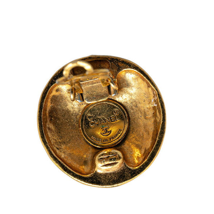 Chanel Gold Plated Coco Mark Round Earrings