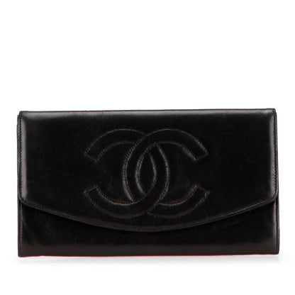Chanel Coco Mark Calfskin Long Wallet