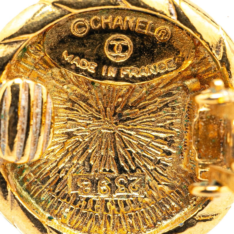 Chanel Gold Plated Coco Mark Round Earrings
