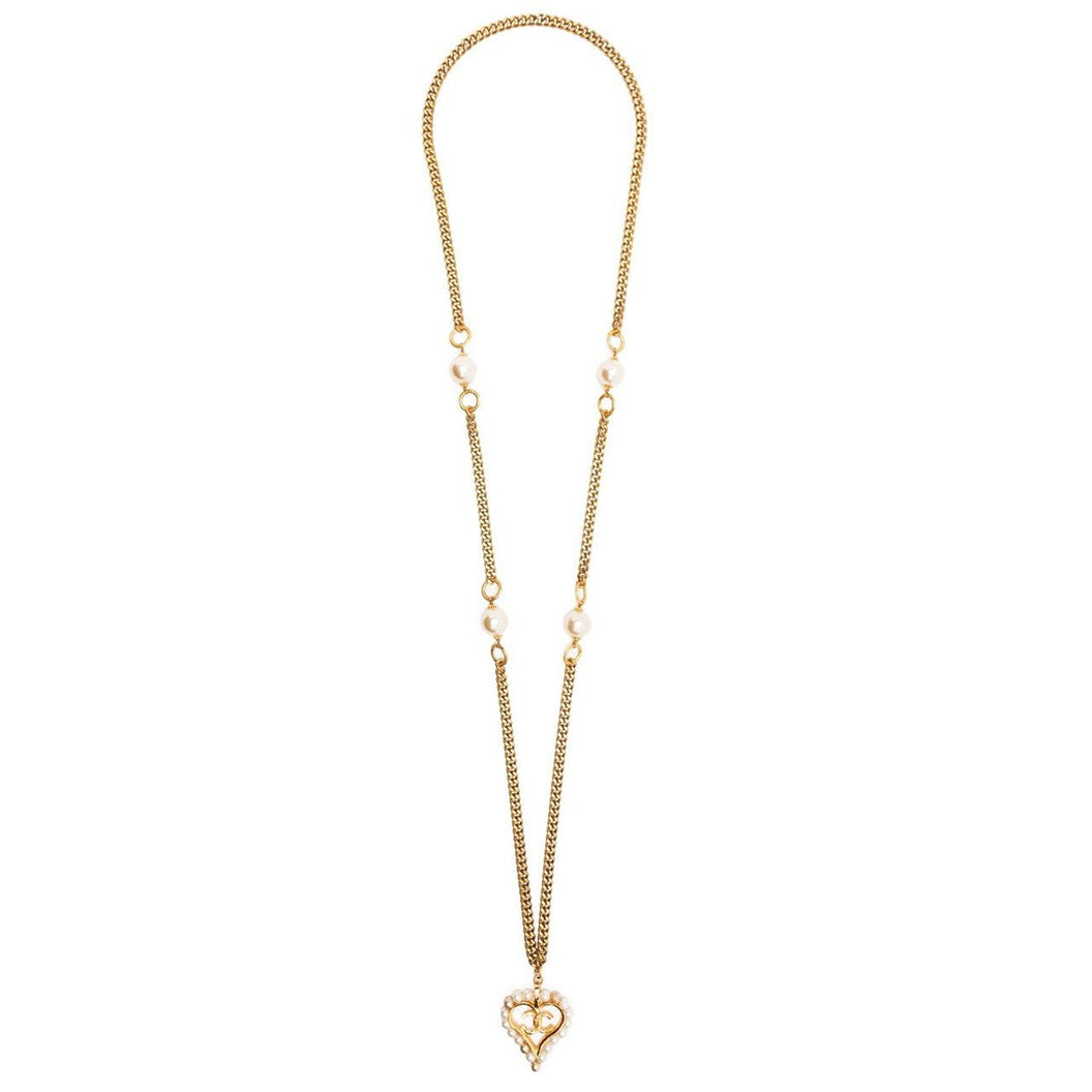 Curb Chain Heart Pendant Necklace