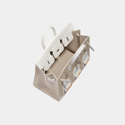 Birkin 20 Faubourg Snow White Sous La Neige PHW