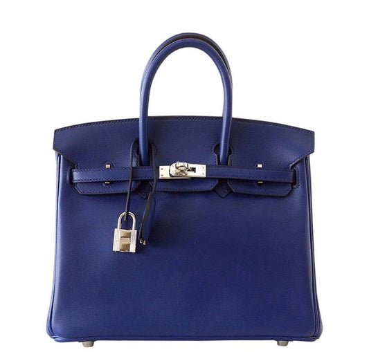 Hermès Birkin 25 Bleu Saphir Bag Swift Palladium