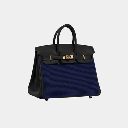 Birkin 25 Cote a Cote Tuffetage Swift Caban - Bleu Saphir