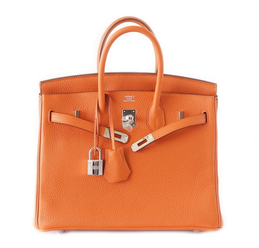 Hermès Birkin 25 Bag H Orange Togo Leather