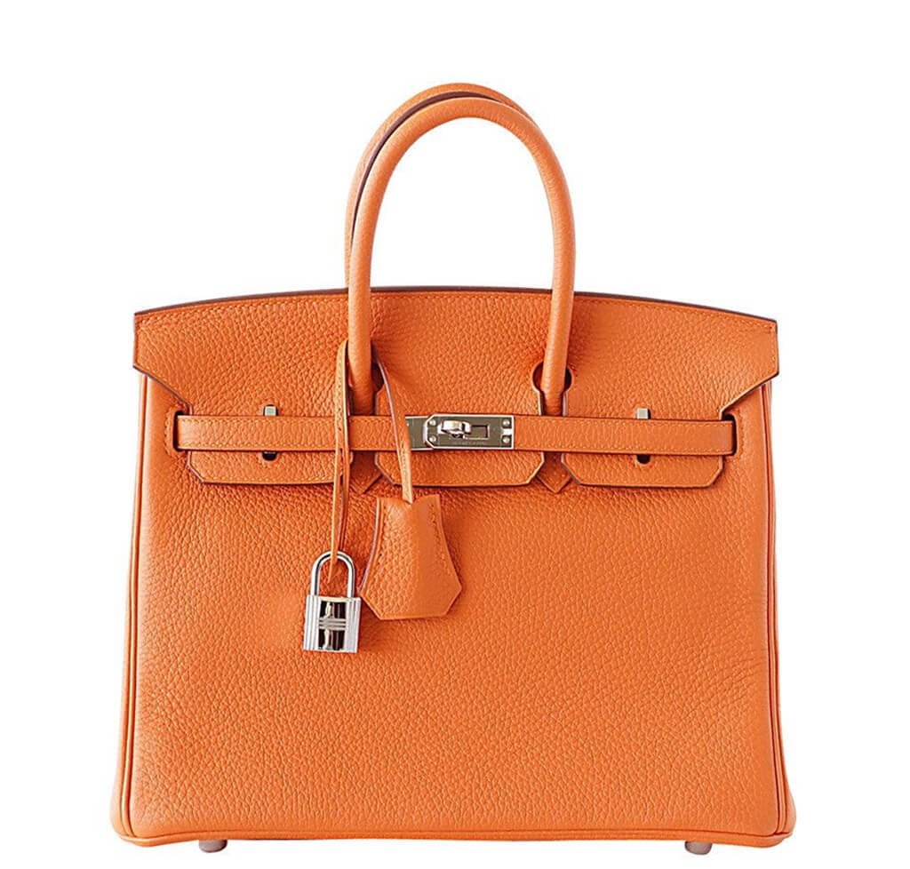 Hermès Birkin 25 Bag H Orange Togo Leather