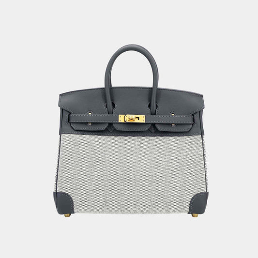 Birkin 25 Toile H Canvas-Swift Ardoise GHW