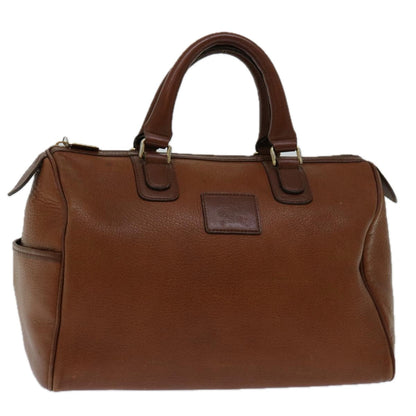 BURBERRYSs Boston Bag Leather Brown Auth hk1146