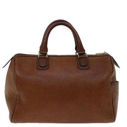 BURBERRYSs Boston Bag Leather Brown Auth hk1146