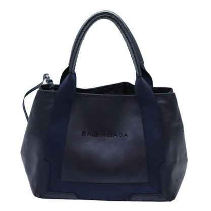 Balenciaga Cabas Hand Bag Leather Navy Auth hk1228