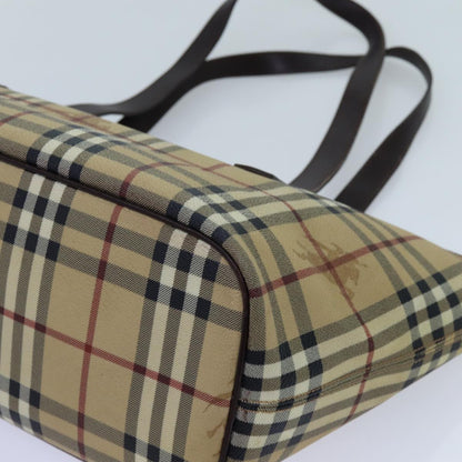 Burberry Nova Check Shoulder Bag PVC Beige Auth hk1237
