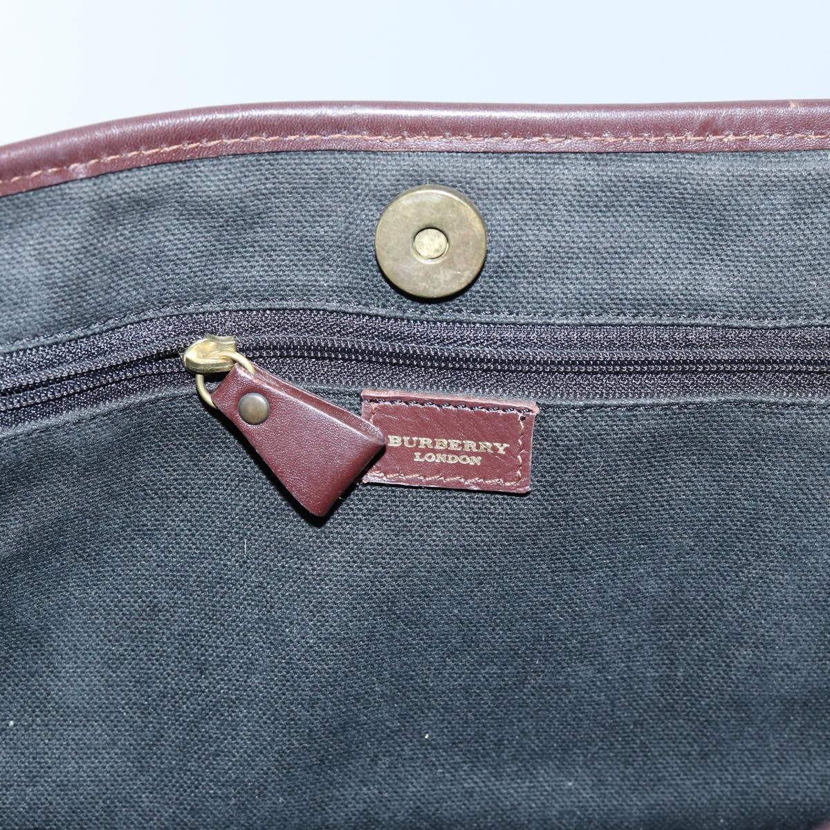 Burberry Nova Check Shoulder Bag PVC Beige Auth hk1237