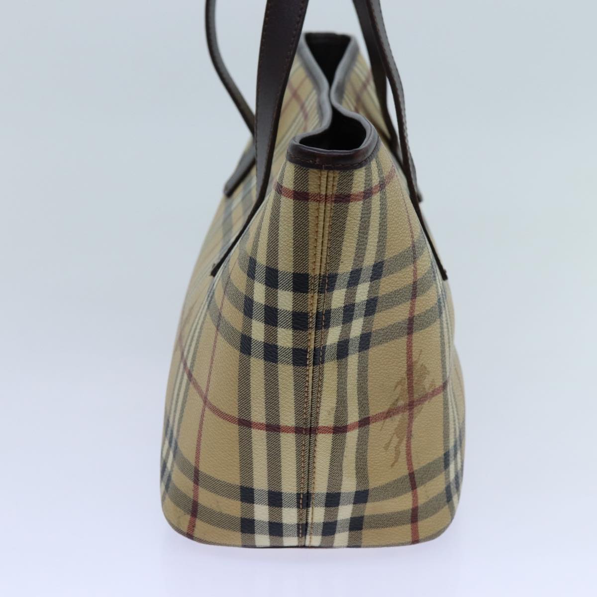Burberry Nova Check Shoulder Bag PVC Beige Auth hk1237