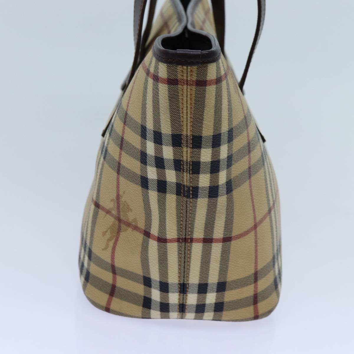 Burberry Nova Check Shoulder Bag PVC Beige Auth hk1237