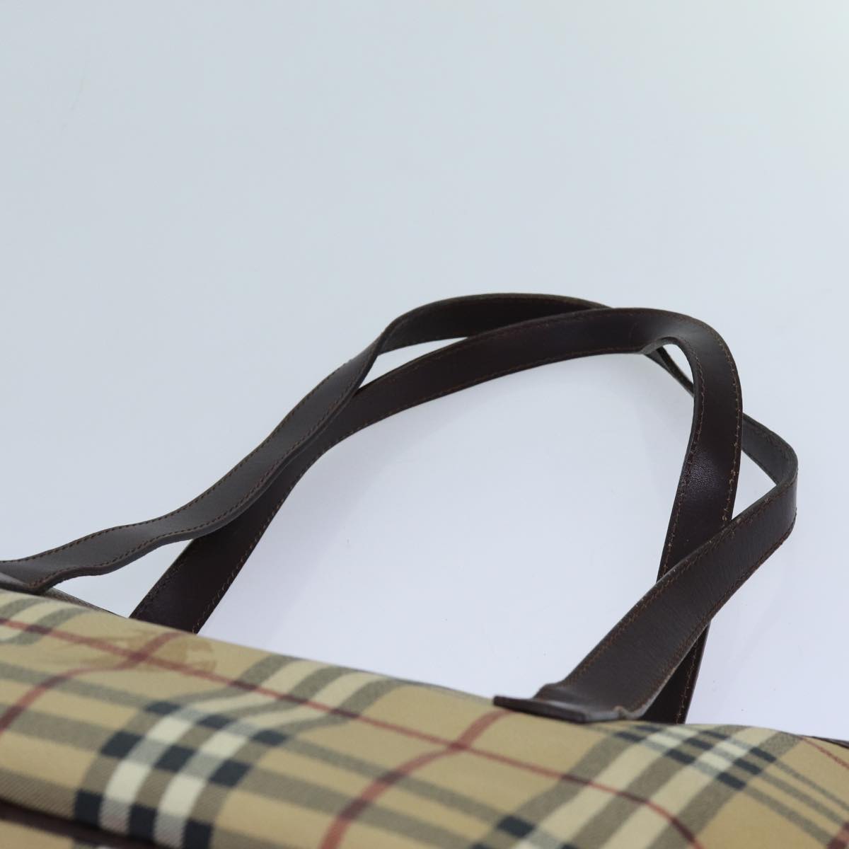 Burberry Nova Check Shoulder Bag PVC Beige Auth hk1237