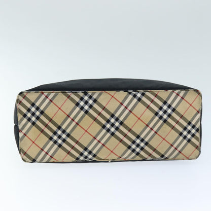 BURBERRY Nova Check Shoulder Bag Nylon Black Beige Auth hk1319