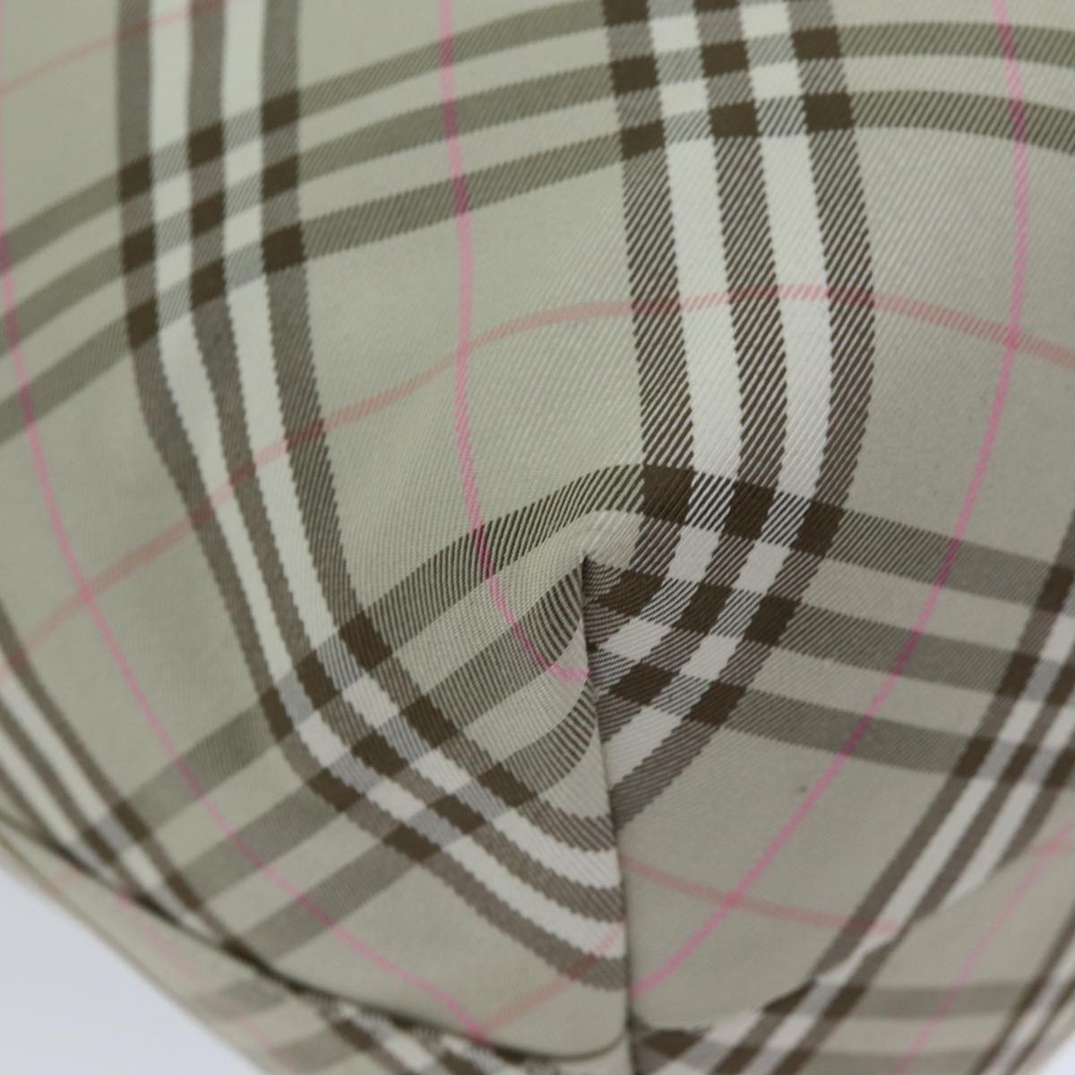 Burberry Nova Check Reversible Tote Bag Nylon Beige Auth hk1321