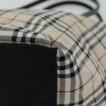 Burberry Nova Check Blue Label Tote Bag Nylon Beige Auth hk1322