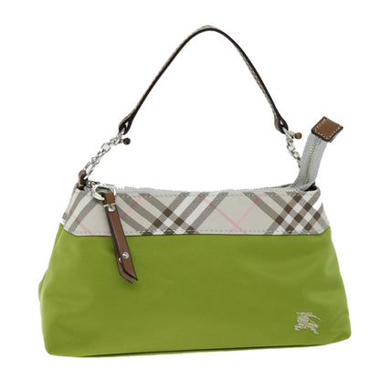 Burberry Nova Check Accessory Pouch Nylon Beige Green Auth hk1323