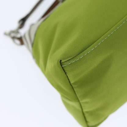 Burberry Nova Check Accessory Pouch Nylon Beige Green Auth hk1323