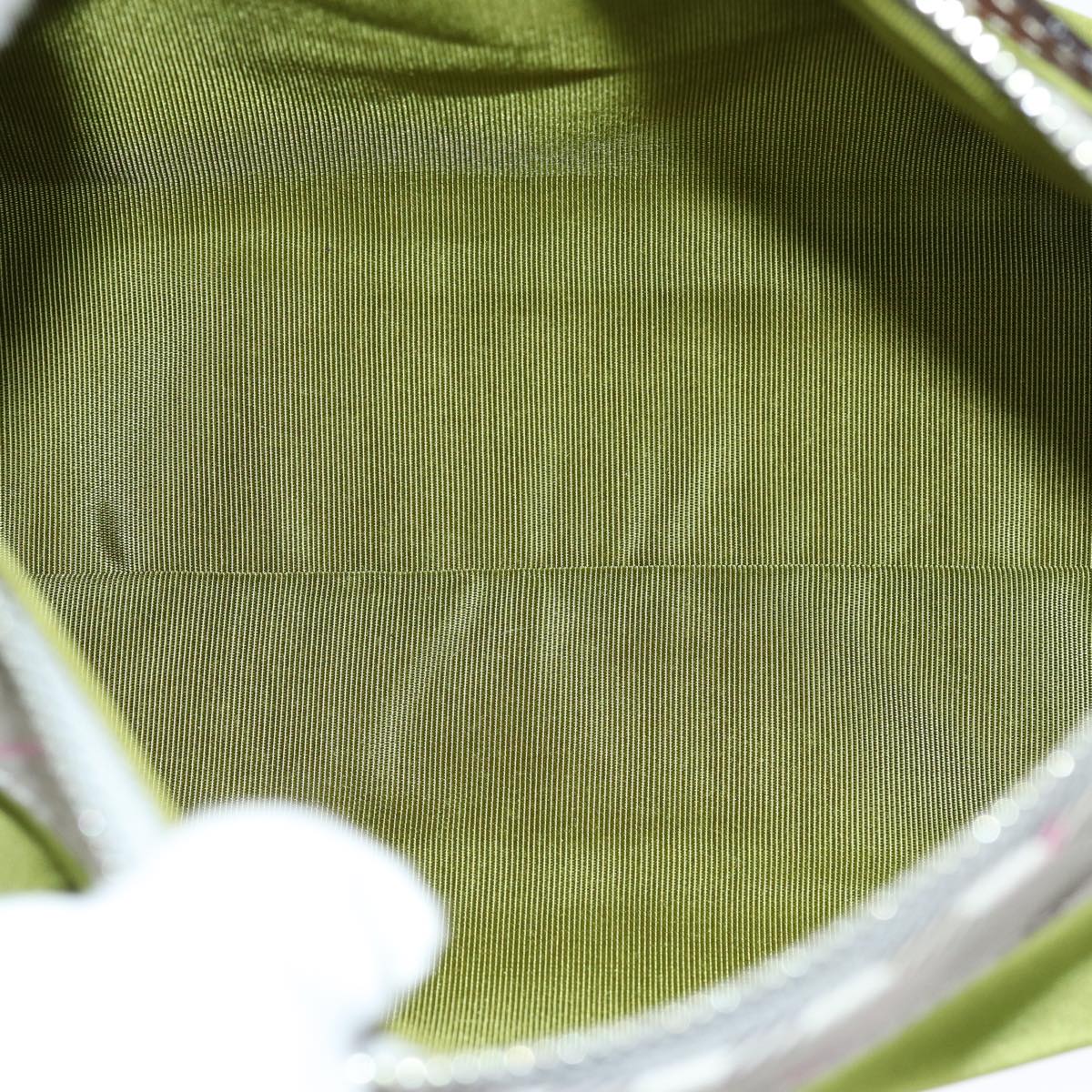 Burberry Nova Check Accessory Pouch Nylon Beige Green Auth hk1323