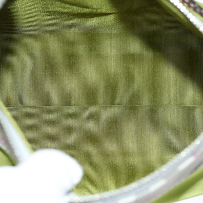 Burberry Nova Check Accessory Pouch Nylon Beige Green Auth hk1323