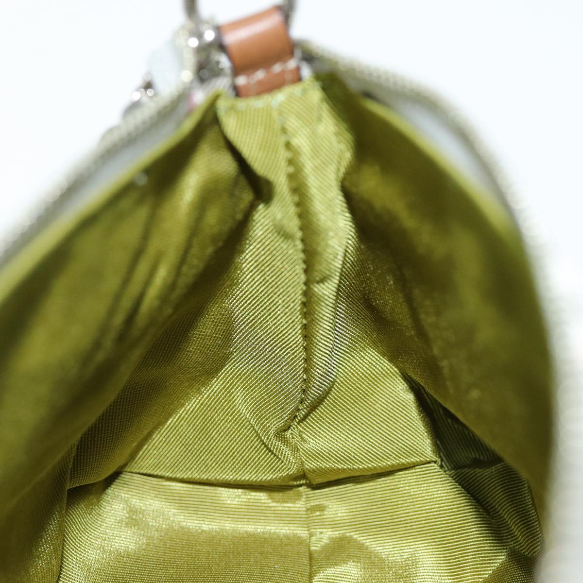 Burberry Nova Check Accessory Pouch Nylon Beige Green Auth hk1323