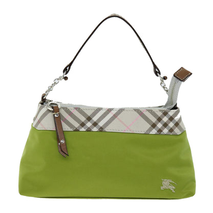 Burberry Nova Check Accessory Pouch Nylon Beige Green Auth hk1323