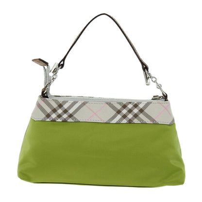 Burberry Nova Check Accessory Pouch Nylon Beige Green Auth hk1323