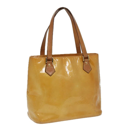 LOUIS VUITTON Monogram Vernis Houston Hand Bag Beige M91004 LV Auth hk1369