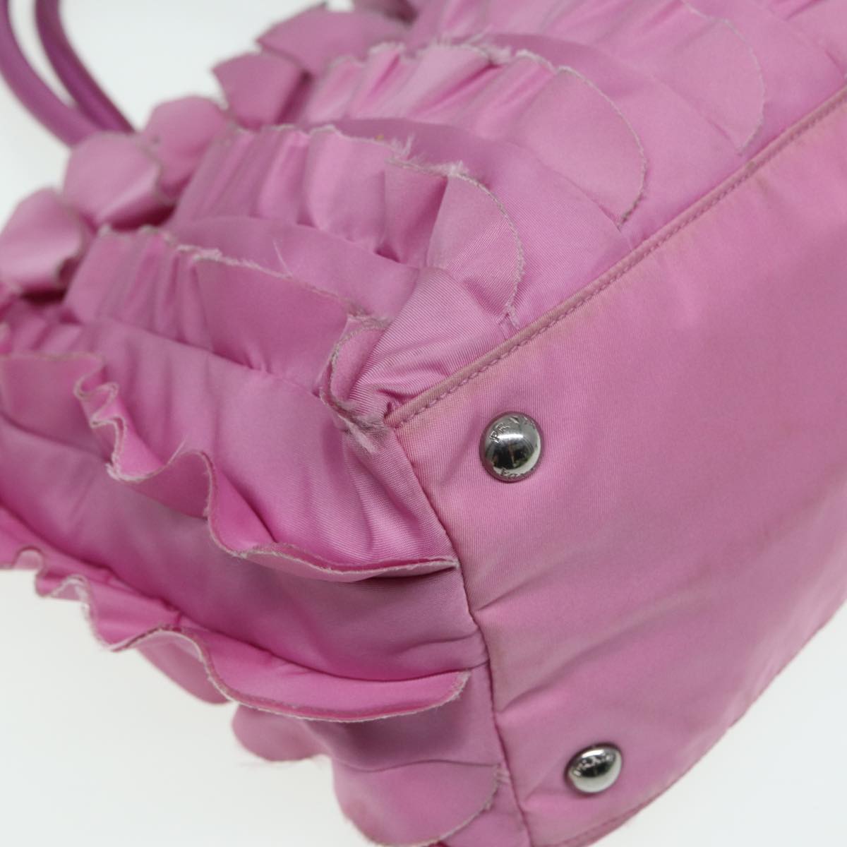 PRADA Hand Bag Nylon Pink Auth hk1377