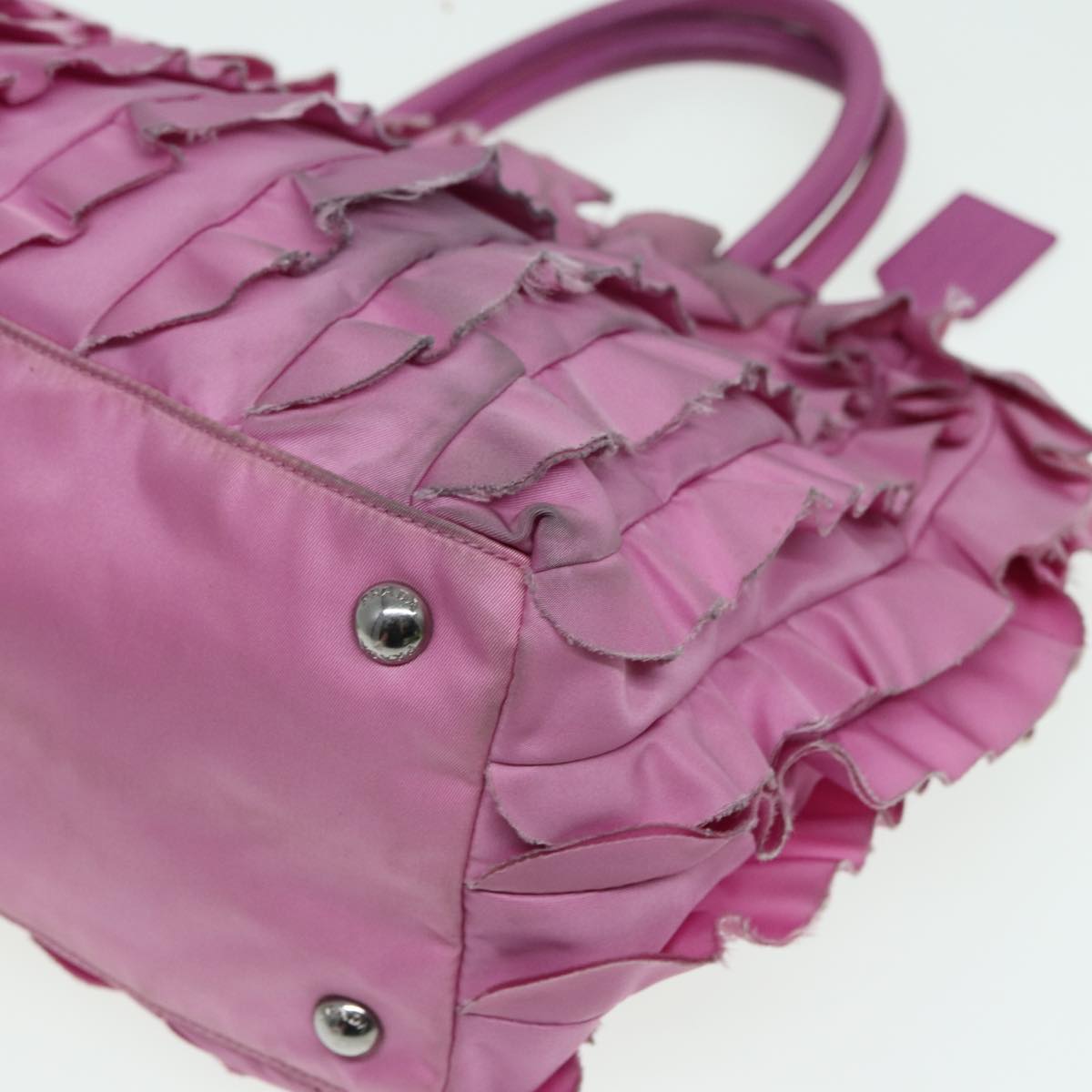 PRADA Hand Bag Nylon Pink Auth hk1377