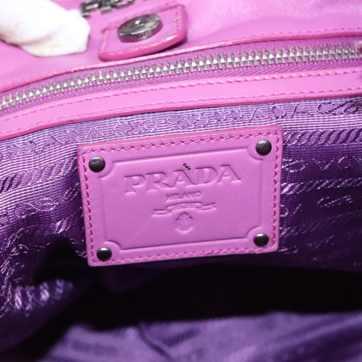 PRADA Hand Bag Nylon Pink Auth hk1377