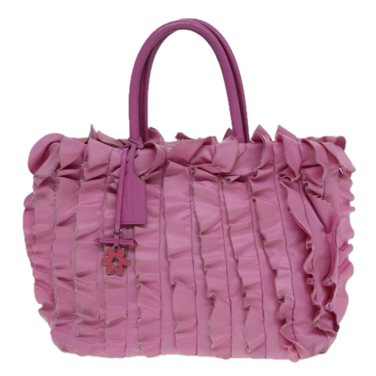 PRADA Hand Bag Nylon Pink Auth hk1377