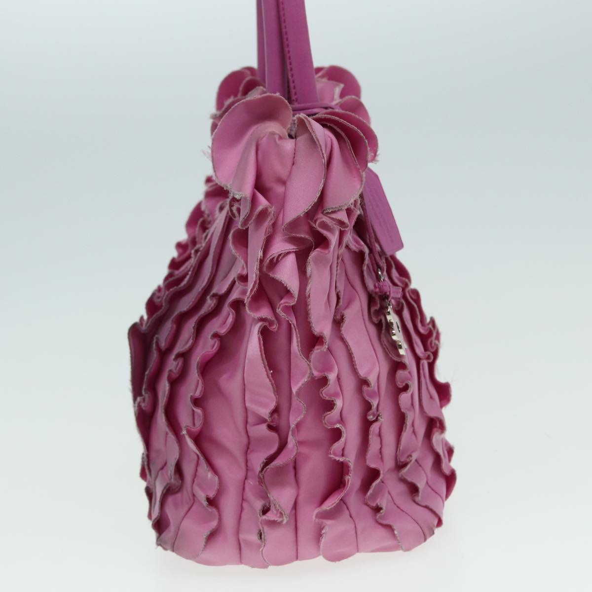 PRADA Hand Bag Nylon Pink Auth hk1377