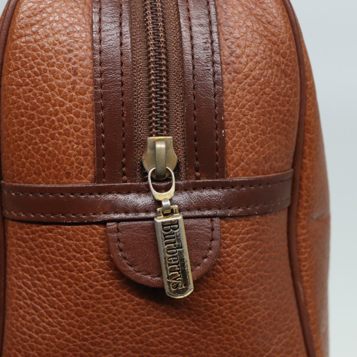 BURBERRYSs Hand Bag Leather Brown Auth hk1457