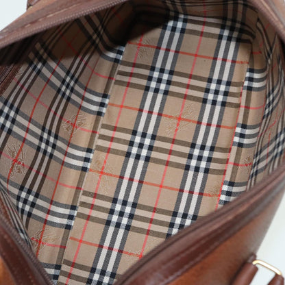 BURBERRYSs Hand Bag Leather Brown Auth hk1457