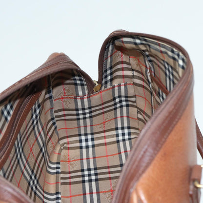 BURBERRYSs Hand Bag Leather Brown Auth hk1457