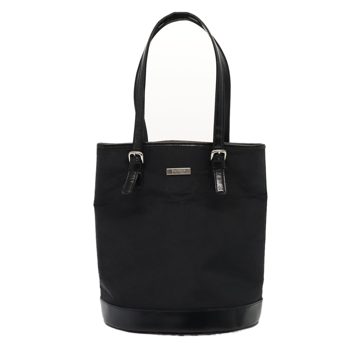 BURBERRYSs Nova Check Blue Label Tote Bag Nylon Beige Black Auth hk1462
