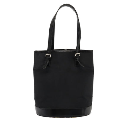 BURBERRYSs Nova Check Blue Label Tote Bag Nylon Beige Black Auth hk1462