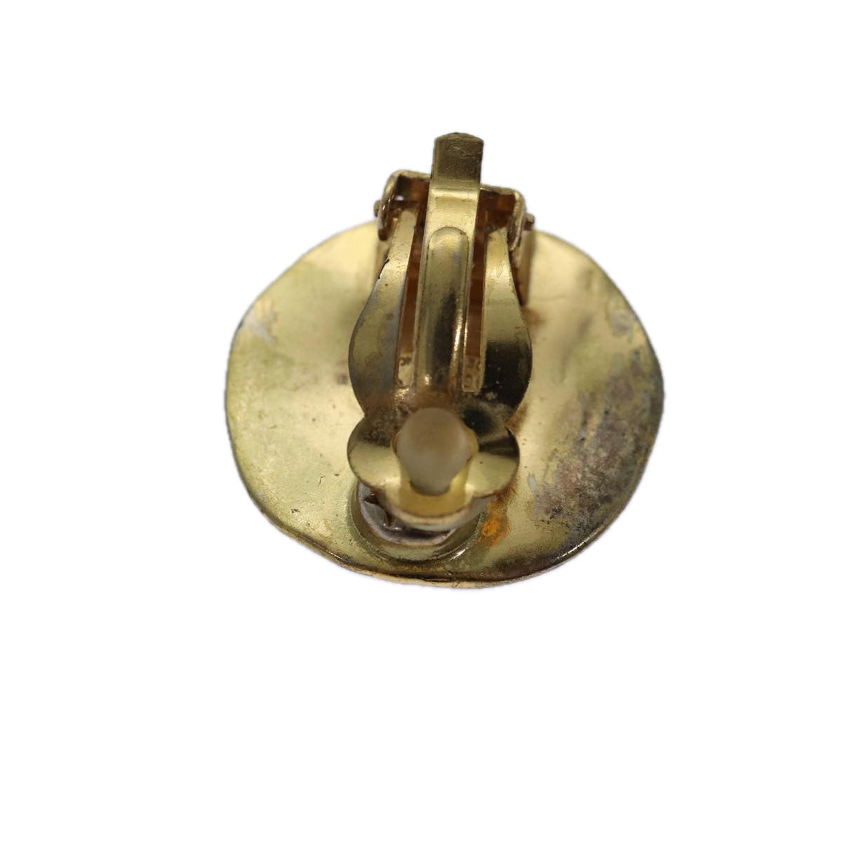 Chanel COCO Mark Earring metal Gold CC Auth hk1464